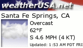 Click for Forecast for Santa Fe Springs, California from weatherUSA.net